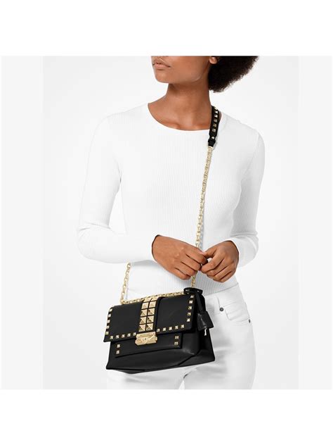 michael kors cece medium logo and leather shoulder bag|cece medium studded shoulder bag.